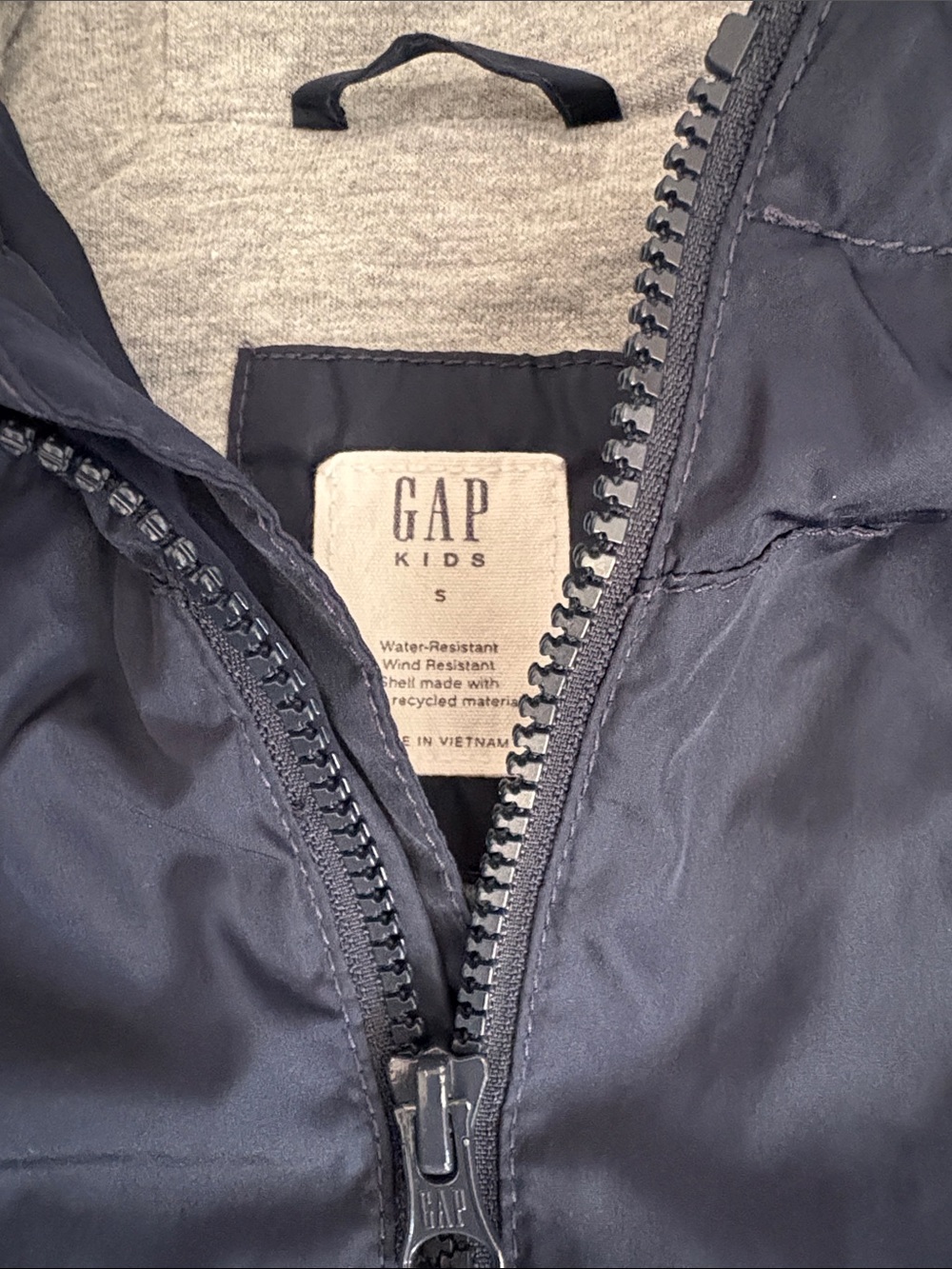 Boys GAP Navy Hooded Windbreaker Jacket - Picture 2 of 9